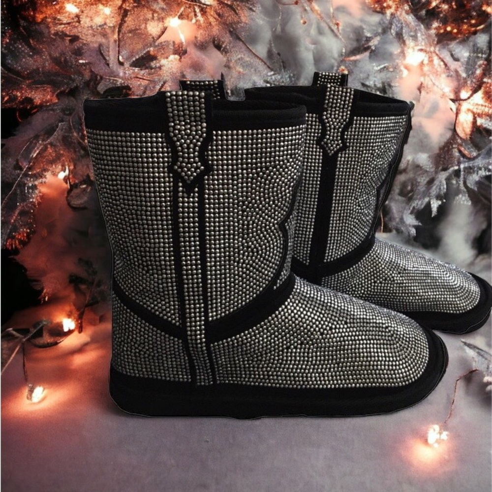 Just Fab Size 9 Rhinestone Cowgirl Boots